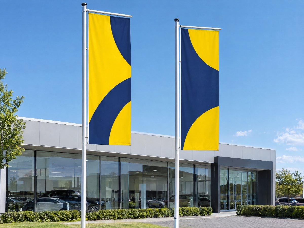 Hissflagge mit Ausleger