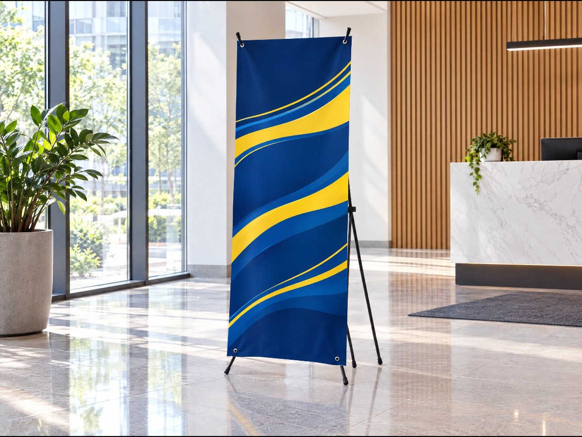 X-Banner mit neuem Druck
